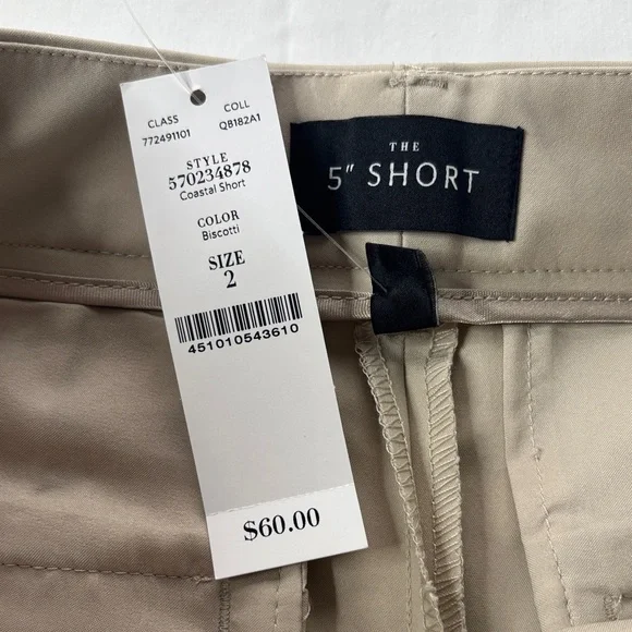 🤍 WHBM Cream Tailored 5" Shorts Size 2 Women's NWT Stretch Zip Button 🤍 - Picture 12 of 15
